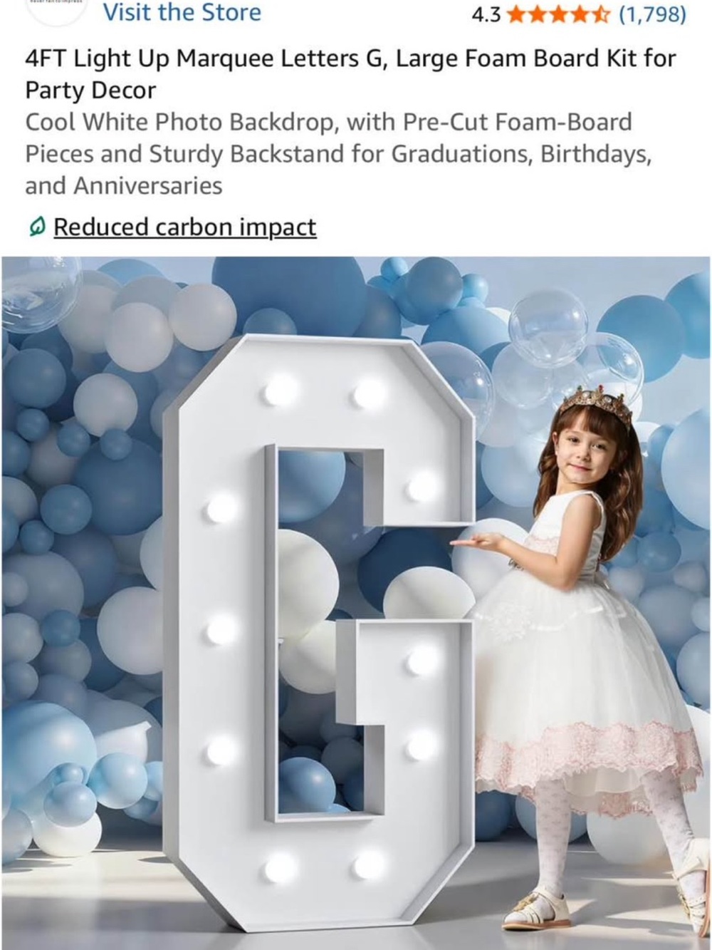 Light Up Marquee Letter G - White Party Decor